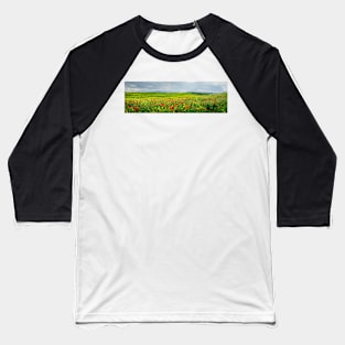 Poppies in a field in Tuscany, Italy Baseball T-Shirt